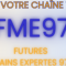 Affiche de campagne pour la chaîne TikTok FME971, promouvant les métiers d'avenir et les formations professionnelles, avec des QR codes et des logos institutionnels."