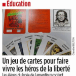 Article France-Antilles 16 avril 2026 projet élèves lycée Bertène Juminer jeu de cartes Les Résistants
