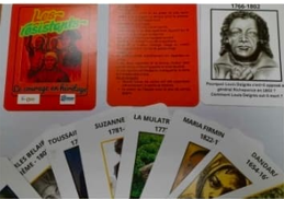 Jeu de cartes Les Résistants créé par des élèves du lycée Bertène Juminer sur les figures de la lutte contre l’esclavage